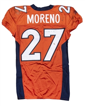2010 Knowshon Moreno Game Used Denver Broncos Orange Jersey Photo Matched To 10/17/2010 (Broncos COA)
